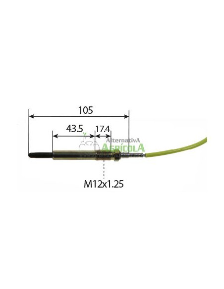 Calentador con cable tractor Deutz, Fendt, Same, Hurlimann,Lamborghini