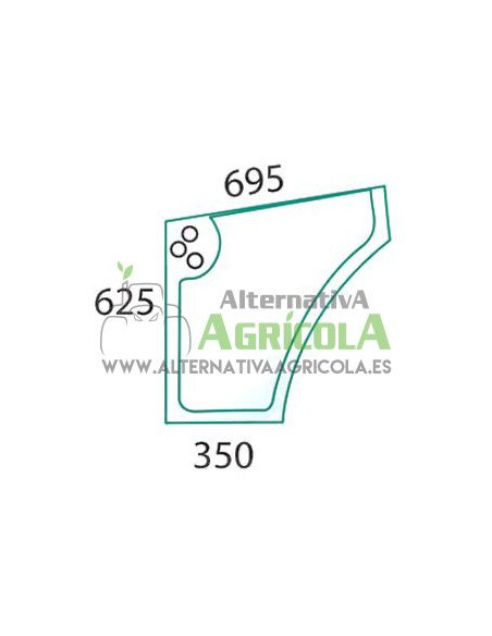 Cristal Lateral Inferior Izquierdo Tractores Case IH JX y New Holland TDD