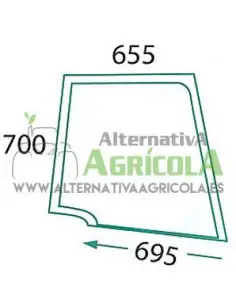 Cristal Superior Puerta Derecha Tractores Case IH JX y New Holland TDD