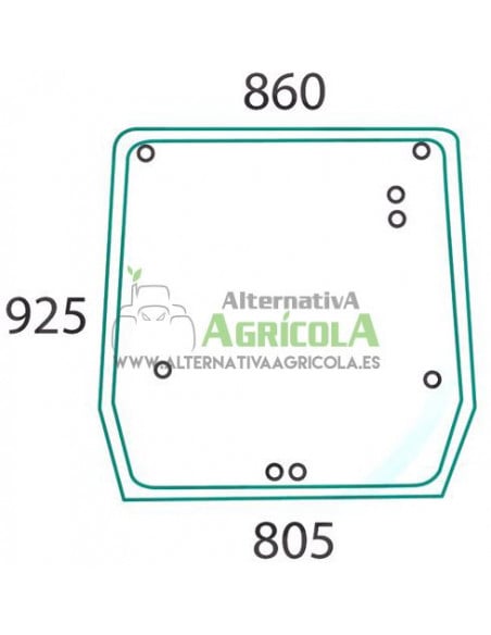 Cristal Luna Parabrisas Trasero Tractores Case IH JX y New Holland TD5000 y TDD