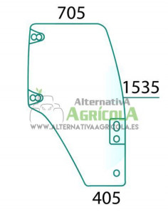 Cristal Puerta Derecha Convexo Grupo CNH 7 Agujeros Tintados