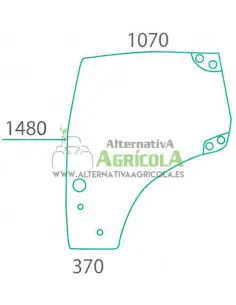 Cristal Lado Puerta Izquierda Convexo Tractores Case IH MXU y New Holland TSA