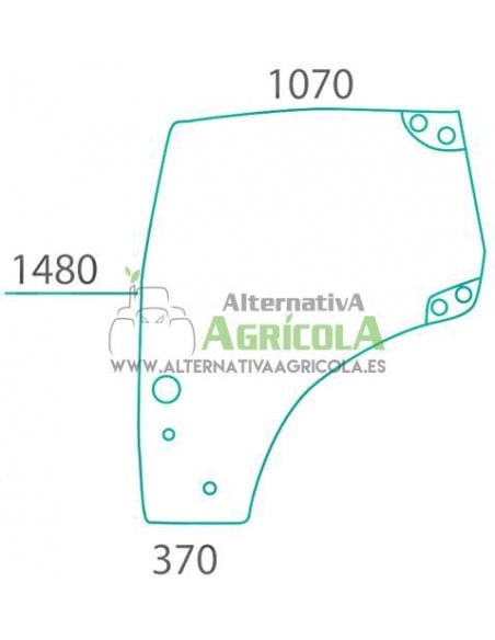 Cristal Lado Puerta Izquierda Convexo Tractores Case IH MXU y New Holland TSA