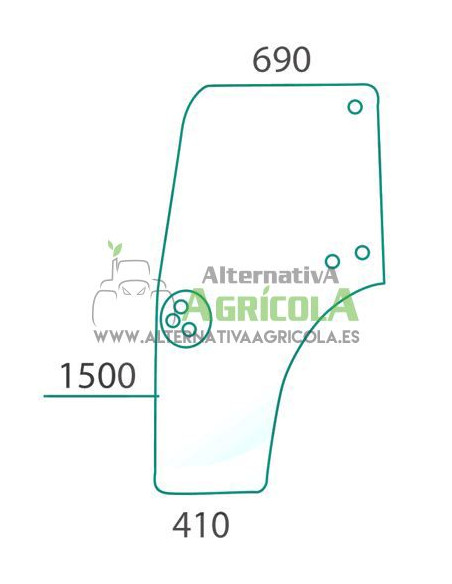 Cristal Puerta Izquierda Tractores Case IH y New Holland Viñedos y Fruteros