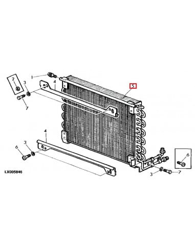 Radiador Condensador John Deere Serie 50 Con Cabina SG2 AL70298