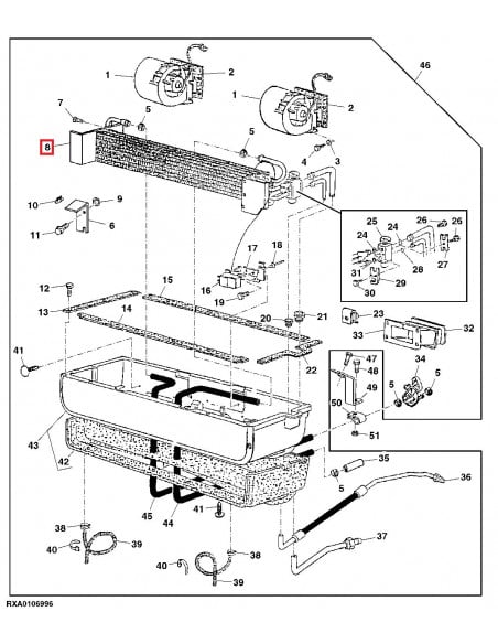 Evaporador Aire Acondicionado John Deere RE152404
