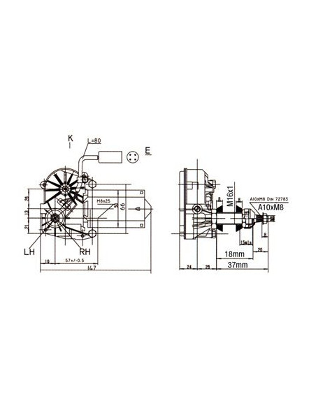 Motor Limpiaparabrisas Tractores John Deere Series 40 y 50