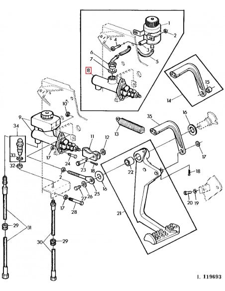 Cilindro de Embrague Tractores John Deere AL40974