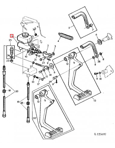 Cilindro Principal de Embrague con Depósito Para Tractores John Deere Serie 50