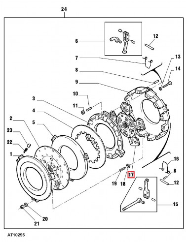Disco de Embrague Principal Ø280 12z Tractores John Deere Serie 5000
