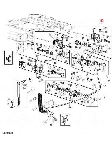 Bisagra Izquierda Ventana Trasera Tractores John Deere Serie 6000