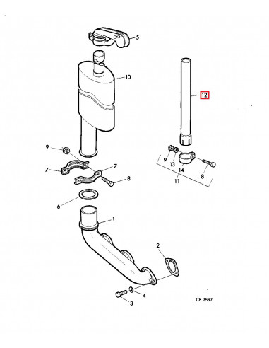 Extensión Tubo de Escape Tractores John Deere series 20, 30, 40 y 50 (comprobar modelos)