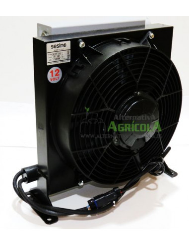 Radiador Sesino para  enfria hasta 150 Litros  aceite hidráulico con electroventilador 12V