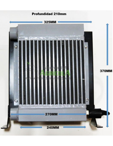 Radiador Sesino para  enfria hasta 150 Litros  aceite hidráulico con electroventilador 12V