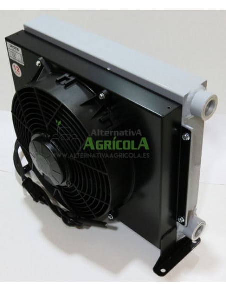 Radiador Sesino para  enfriar hasta 200 Litros  aceite hidráulico con electroventilador 12V