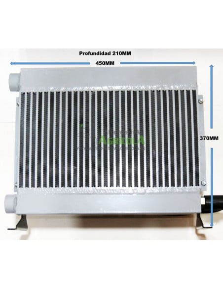 Radiador Sesino para  enfriar hasta 200 Litros  aceite hidráulico con electroventilador 12V