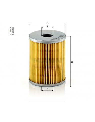 Filtro de Combustible Ø71 y Altura de 84mm