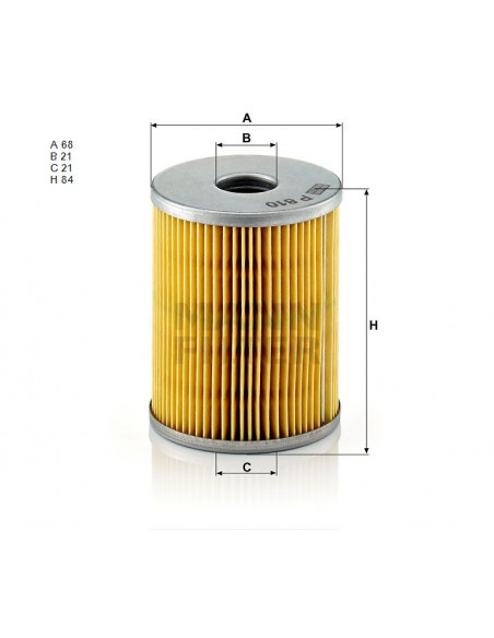 Filtro de Combustible Ø71 y Altura de 84mm