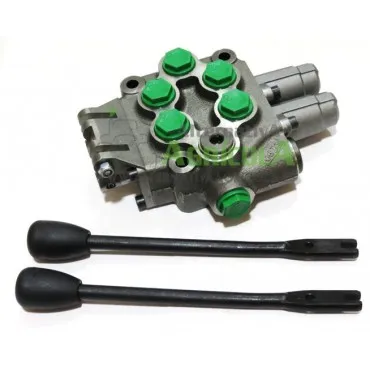 Distribuidor hidráulico Roquet  2 palancas doble efecto 3/8" para John Deere