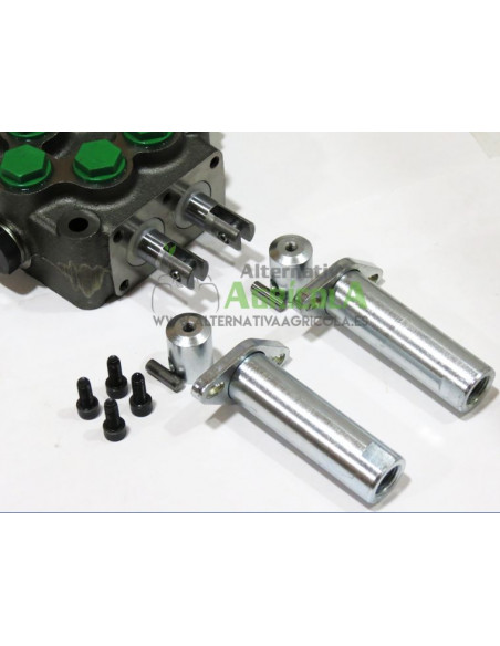 Distribuidor hidráulico Roquet para dos cable doble efecto 3/8" para John Deere