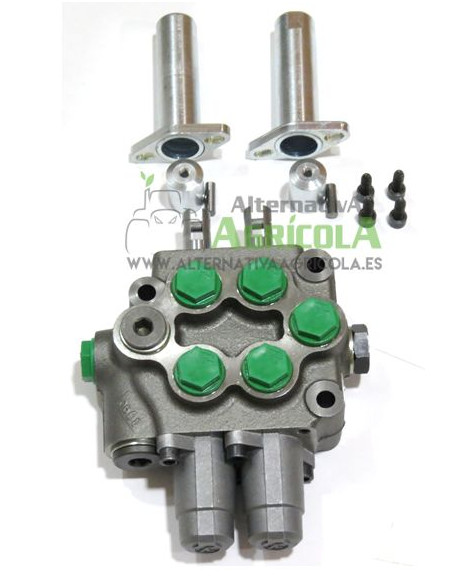 Distribuidor hidráulico Roquet para dos cable doble efecto 3/8" para John Deere