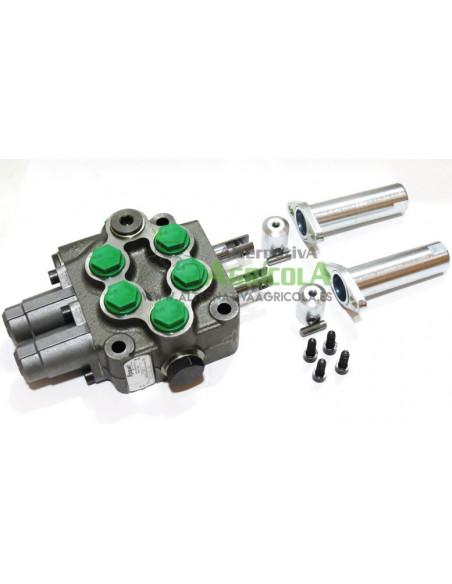 Distribuidor hidráulico Roquet para dos cable doble efecto 3/8" para John Deere