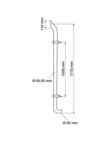 Tubo de Escape para Tractor John Deere 5620, 5720, 5820, 6010, 6110, 6310, 6410, 6120, 6320