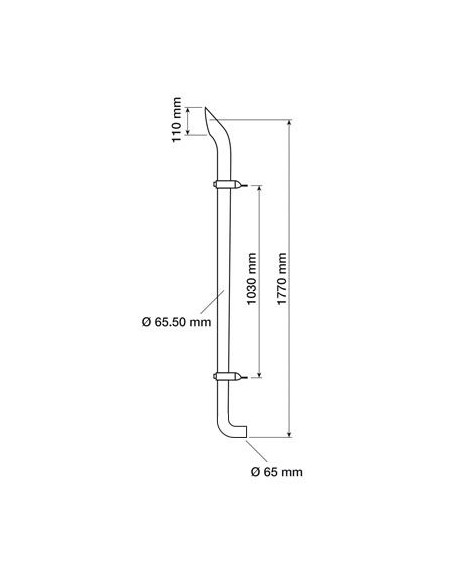 Tubo de Escape para Tractor John Deere 5620, 5720, 5820, 6010, 6110, 6310, 6410, 6120, 6320