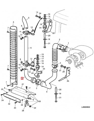 Tubo de Escape para Tractor John Deere 5620, 5720, 5820, 6010, 6110, 6310, 6410, 6120, 6320