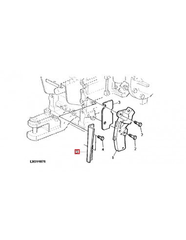 Tira del lado Izquierdo Tope para los Estabilizadores  Tractores John Deere Serie 6000 y 7000 de 6 cilindros