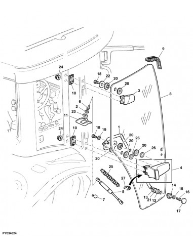 Bisagra puerta conductor Superior Derecha
