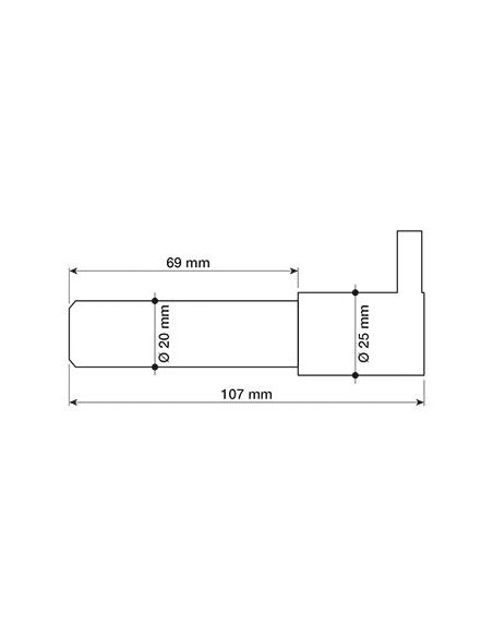 Bulón interior dirección Ø 20/25 mm - L 107 mm