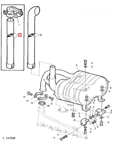 Tubo de Escape Recto para Tractores John Deere Series 40 y 50