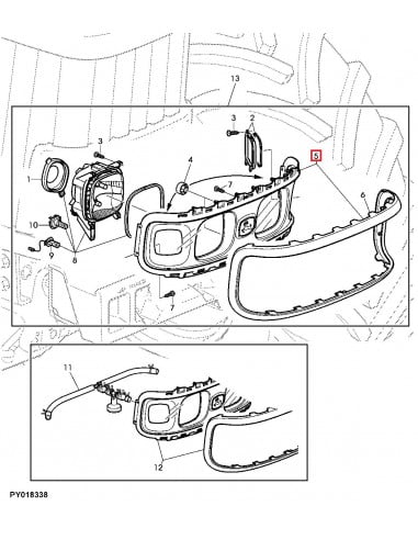 Bastidor Completo de los Faros para Tractores John Deere de las series 6030 y 7030