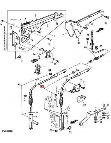 Cable de Freno de Mano Original para Tractores John Deere 6800, 6900, 6820, 6920, 6920S, 6830, 6930