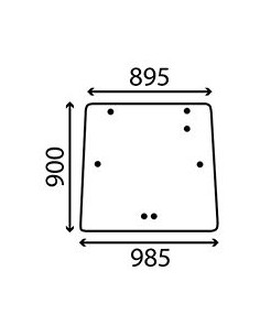 Cristal Trasero Superior Massey Ferguson Series 3000, 3100 y 3600 de 7 Agujeros