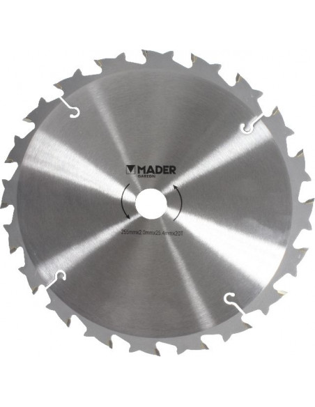 Disco desbrozadora 20 dientes con plaquitas reforzadas  255 mm x 25.4mm