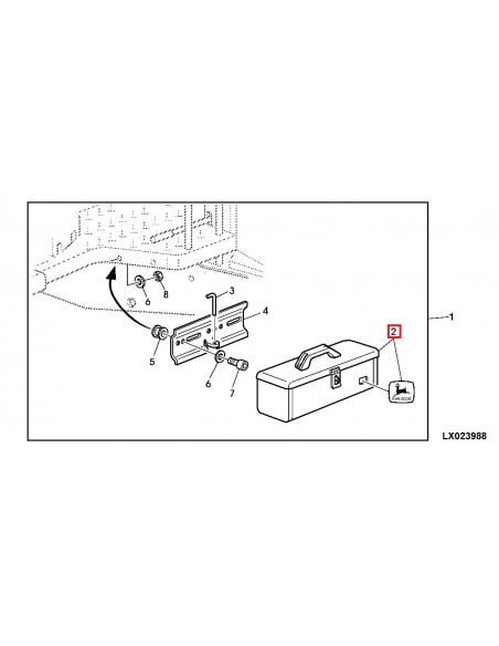Caja de Herramientas Original Negra para Tractores John Deere