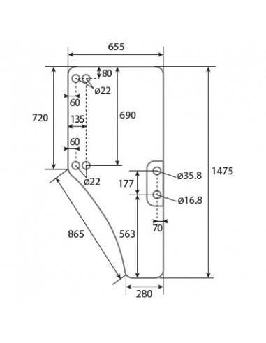 Cristal de puerta Derecha Tractores John Deere ER047313