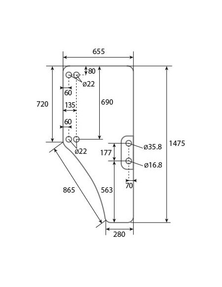 Cristal de puerta Derecha Tractores John Deere ER047313