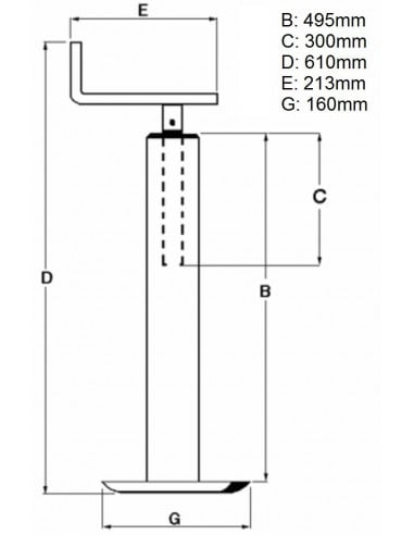 Mozo remolque tubo 70 x 500 mm