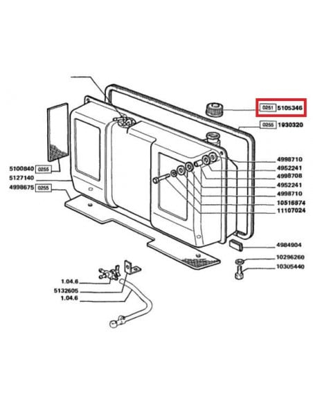 Tapón metálico depósito de gasoil tractor