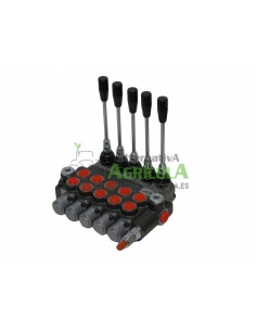 Distribuidor Hidráulico de 5 Palancas 3/8" doble efecto circuito abierto
