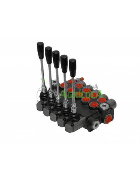 Distribuidor Hidráulico de 5 Palancas 3/8" doble efecto circuito abierto