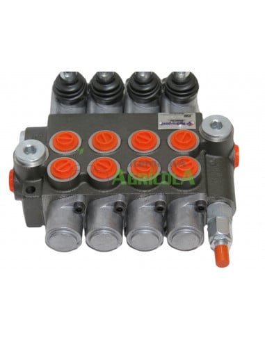 Distribuidor Hidráulico de 4 Palancas 3/8" doble efecto circuito abierto